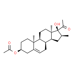 ChemSpider 2D Image | (3beta,8alpha,10alpha,13alpha,16beta,17alpha)-17-Hydroxy-16-methyl-20-oxopregn-5-en-3-yl acetate | C24H36O4