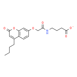 ChemSpider 2D Image | 4-({[(4-Butyl-2-oxo-2H-chromen-7-yl)oxy]acetyl}amino)butanoate | C19H22NO6