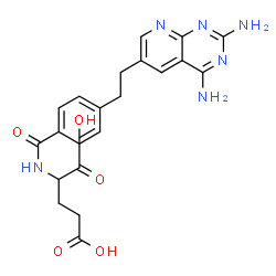 ChemSpider 2D Image | N-{4-[2-(2,4-Diaminopyrido[2,3-d]pyrimidin-6-yl)ethyl]benzoyl}glutamic acid | C21H22N6O5