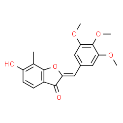 ChemSpider 2D Image | (2Z)-6-Hydroxy-7-methyl-2-(3,4,5-trimethoxybenzylidene)-1-benzofuran-3(2H)-one | C19H18O6