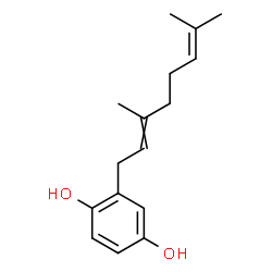 ChemSpider 2D Image | 2-(3,7-Dimethyl-2,6-octadien-1-yl)-1,4-benzenediol | C16H22O2