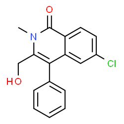 ChemSpider 2D Image | 6-Chloro-3-(hydroxymethyl)-2-methyl-4-phenyl-1(2H)-isoquinolinone | C17H14ClNO2