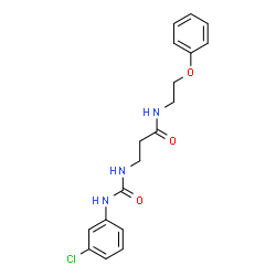 ChemSpider 2D Image | N~3~-[(3-Chlorophenyl)carbamoyl]-N-(2-phenoxyethyl)-beta-alaninamide | C18H20ClN3O3