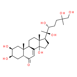 ChemSpider 2D Image | (2beta,3beta,5beta,14xi,22R)-2,3,14,20,22,25,26-Heptahydroxycholest-7-en-6-one | C27H44O8