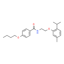 ChemSpider 2D Image | 4-Butoxy-N-[2-(2-isopropyl-5-methylphenoxy)ethyl]benzamide | C23H31NO3