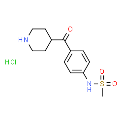ChemSpider 2D Image | N-[4-(piperidine-4-carbonyl)-phenyl]methanesulfonamide hydrochloride | C13H19ClN2O3S