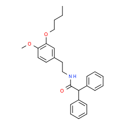 ChemSpider 2D Image | N-[2-(3-Butoxy-4-methoxyphenyl)ethyl]-2,2-diphenylacetamide | C27H31NO3