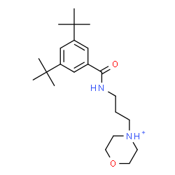 ChemSpider 2D Image | 4-(3-{[3,5-Bis(2-methyl-2-propanyl)benzoyl]amino}propyl)morpholin-4-ium | C22H37N2O2