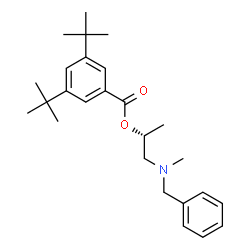 ChemSpider 2D Image | (2R)-1-[Benzyl(methyl)amino]-2-propanyl 3,5-bis(2-methyl-2-propanyl)benzoate | C26H37NO2