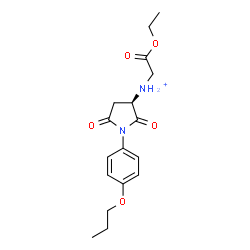 ChemSpider 2D Image | (3R)-N-(2-Ethoxy-2-oxoethyl)-2,5-dioxo-1-(4-propoxyphenyl)-3-pyrrolidinaminium | C17H23N2O5