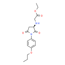 ChemSpider 2D Image | Ethyl N-[(3R)-2,5-dioxo-1-(4-propoxyphenyl)-3-pyrrolidinyl]glycinate | C17H22N2O5
