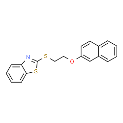 ChemSpider 2D Image | 2-[2-(Naphthalen-2-yloxy)-ethylsulfanyl]-benzothiazole | C19H15NOS2