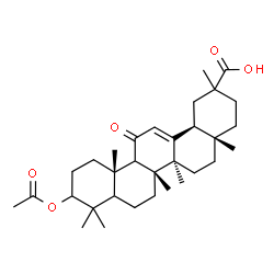 ChemSpider 2D Image | (5xi,9xi,18alpha)-3-Acetoxy-11-oxoolean-12-en-29-oic acid | C32H48O5