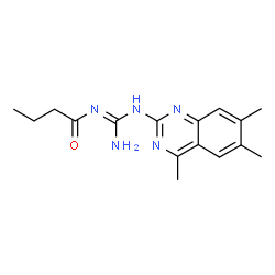 ChemSpider 2D Image | N-{(E)-Amino[(4,6,7-trimethyl-2-quinazolinyl)amino]methylene}butanamide | C16H21N5O