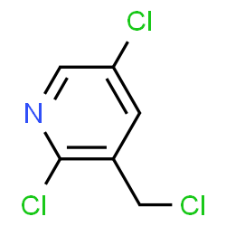 ChemSpider 2D Image | 2,5-Dichloro-3-(chloromethyl)pyridine | C6H4Cl3N