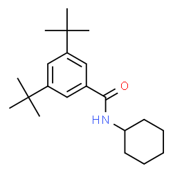 ChemSpider 2D Image | N-Cyclohexyl-3,5-bis(2-methyl-2-propanyl)benzamide | C21H33NO