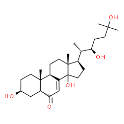 ChemSpider 2D Image | (3beta,5beta,14xi,22R)-3,14,22,25-Tetrahydroxycholest-7-en-6-one | C27H44O5