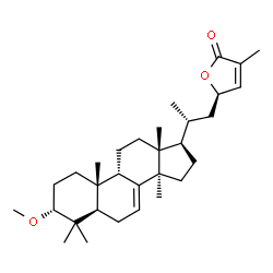 ChemSpider 2D Image | (3alpha,9beta,23R)-3-Methoxy-23,26-epoxylanosta-7,24-dien-26-one | C31H48O3