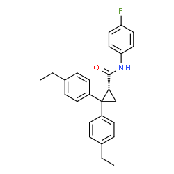 ChemSpider 2D Image | (1R)-2,2-Bis(4-ethylphenyl)-N-(4-fluorophenyl)cyclopropanecarboxamide | C26H26FNO