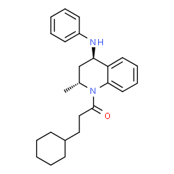 ChemSpider 2D Image | 1-[(2R,4R)-4-Anilino-2-methyl-3,4-dihydro-1(2H)-quinolinyl]-3-cyclohexyl-1-propanone | C25H32N2O