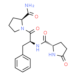 ChemSpider 2D Image | 5-Oxo-L-prolyl-L-phenylalanyl-L-prolinamide | C19H24N4O4