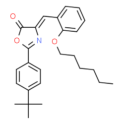 ChemSpider 2D Image | (4Z)-2-(4-tert-Butylphenyl)-4-[2-(hexyloxy)benzylidene]-1,3-oxazol-5(4H)-one | C26H31NO3