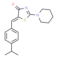 ChemSpider 2D Image | (5Z)-5-(4-Isopropylbenzylidene)-2-(1-piperidinyl)-1,3-thiazol-4(5H)-one | C18H22N2OS