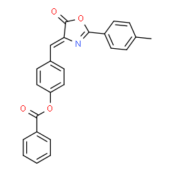 ChemSpider 2D Image | 4-{(Z)-[2-(4-Methylphenyl)-5-oxo-1,3-oxazol-4(5H)-ylidene]methyl}phenyl benzoate | C24H17NO4