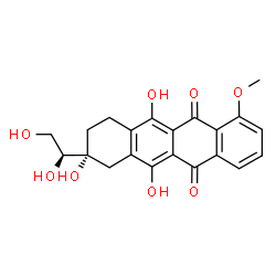 ChemSpider 2D Image | (8R)-8-[(1S)-1,2-Dihydroxyethyl]-6,8,11-trihydroxy-1-methoxy-7,8,9,10-tetrahydro-5,12-tetracenedione | C21H20O8