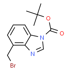 ChemSpider 2D Image | tert-butyl 4-(bromomethyl)-1H-1,3-benzodiazole-1-carboxylate | C13H15BrN2O2