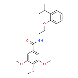 ChemSpider 2D Image | N-[2-(2-Isopropylphenoxy)ethyl]-3,4,5-trimethoxybenzamide | C21H27NO5