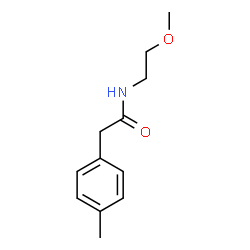 ChemSpider 2D Image | N-(2-Methoxyethyl)-2-(4-methylphenyl)acetamide | C12H17NO2