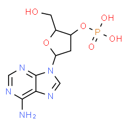 ChemSpider 2D Image | 9-(2-Deoxy-3-O-phosphonopentofuranosyl)-9H-purin-6-amine | C10H14N5O6P