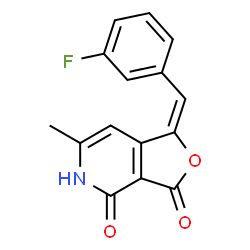 ChemSpider 2D Image | (1E)-1-(3-Fluorobenzylidene)-6-methylfuro[3,4-c]pyridine-3,4(1H,5H)-dione | C15H10FNO3