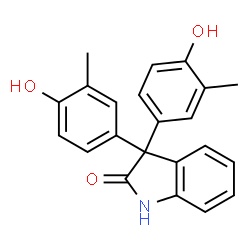 ChemSpider 2D Image | 3,3-bis(4-hydroxy-3-methylphenyl)indolin-2-one | C22H19NO3