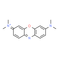 ChemSpider 2D Image | Phenoxazin-5-ium, 3,7-bis(dimethylamino)- | C16H18N3O