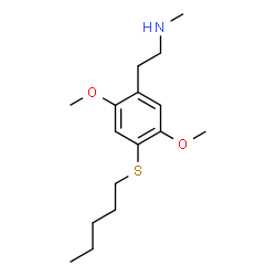 ChemSpider 2D Image | 2-[2,5-Dimethoxy-4-(pentylsulfanyl)phenyl]-N-methylethanamine | C16H27NO2S