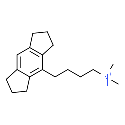 ChemSpider 2D Image | 4-(1,2,3,5,6,7-Hexahydro-s-indacen-4-yl)-N,N-dimethyl-1-butanaminium | C18H28N