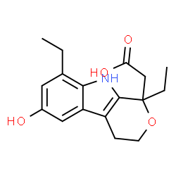 ChemSpider 2D Image | 1,8-Diethyl-1,3,4,9-tetrahydro-6-hydroxypyrano(3,4-b)indole-1-acetic acid | C17H21NO4