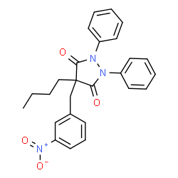 ChemSpider 2D Image | 4-Butyl-4-(3-nitrobenzyl)-1,2-diphenyl-3,5-pyrazolidinedione | C26H25N3O4