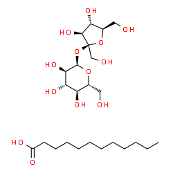 ChemSpider 2D Image | Dodecanoic acid - beta-D-fructofuranosyl alpha-D-glucopyranoside (1:1) | C24H46O13