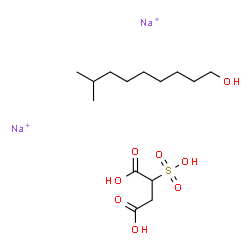 ChemSpider 2D Image | Butanedioic acid, 2-sulfo-, sodium salt, compd. with 8-methyl-1-nonanol (1:2:1) | C14H28Na2O8S