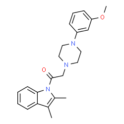 ChemSpider 2D Image | 1-(2,3-Dimethyl-1H-indol-1-yl)-2-[4-(3-methoxyphenyl)-1-piperazinyl]ethanone | C23H27N3O2