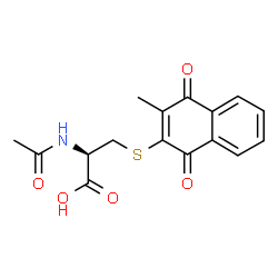 ChemSpider 2D Image | N-Acetyl-S-(3-methyl-1,4-dioxo-1,4-dihydro-2-naphthalenyl)-L-cysteine | C16H15NO5S
