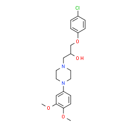 ChemSpider 2D Image | 1-(4-Chlorophenoxy)-3-[4-(3,4-dimethoxyphenyl)-1-piperazinyl]-2-propanol | C21H27ClN2O4