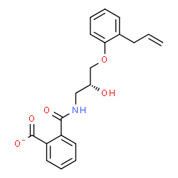 ChemSpider 2D Image | 2-{[(2R)-3-(2-Allylphenoxy)-2-hydroxypropyl]carbamoyl}benzoate | C20H20NO5
