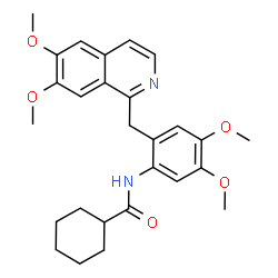 ChemSpider 2D Image | N-{2-[(6,7-Dimethoxy-1-isoquinolinyl)methyl]-4,5-dimethoxyphenyl}cyclohexanecarboxamide | C27H32N2O5