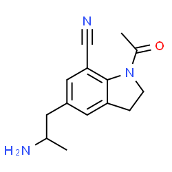 ChemSpider 2D Image | 1-Acetyl-5-(2-aminopropyl)-7-indolinecarbonitrile | C14H17N3O