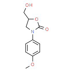 ChemSpider 2D Image | 5-(Hydroxymethyl)-3-(4-methoxyphenyl)oxazolidin-2-one | C11H13NO4