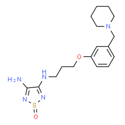 ChemSpider 2D Image | N-{3-[3-(1-Piperidinylmethyl)phenoxy]propyl}-1,2,5-thiadiazole-3,4-diamine 1-oxide | C17H25N5O2S